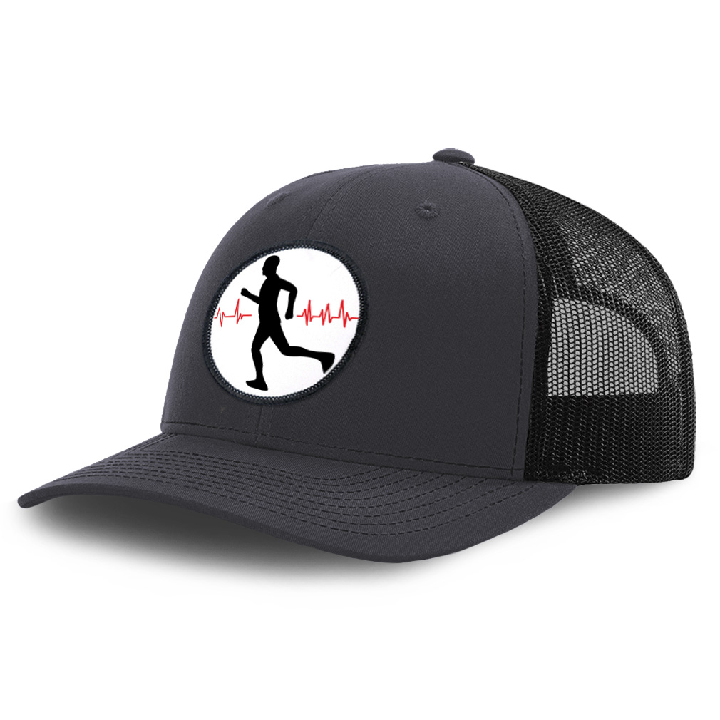 Patch Hat Trucker Baseball Cap My Heart Beats for Running Sport Olympics Cotton - Picture 8 of 37