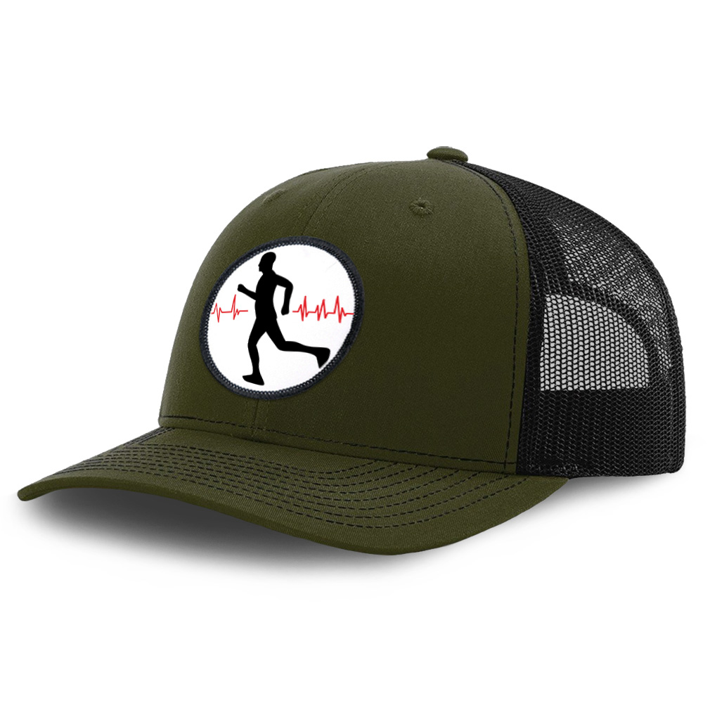 Patch Hat Trucker Baseball Cap My Heart Beats for Running Sport Olympics Cotton - Picture 16 of 37