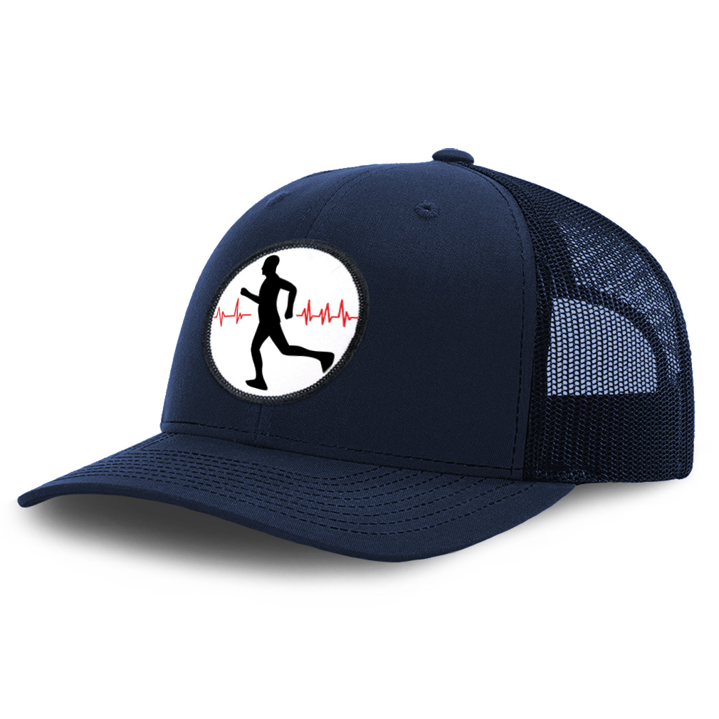 Patch Hat Trucker Baseball Cap My Heart Beats for Running Sport Olympics Cotton - Picture 18 of 37