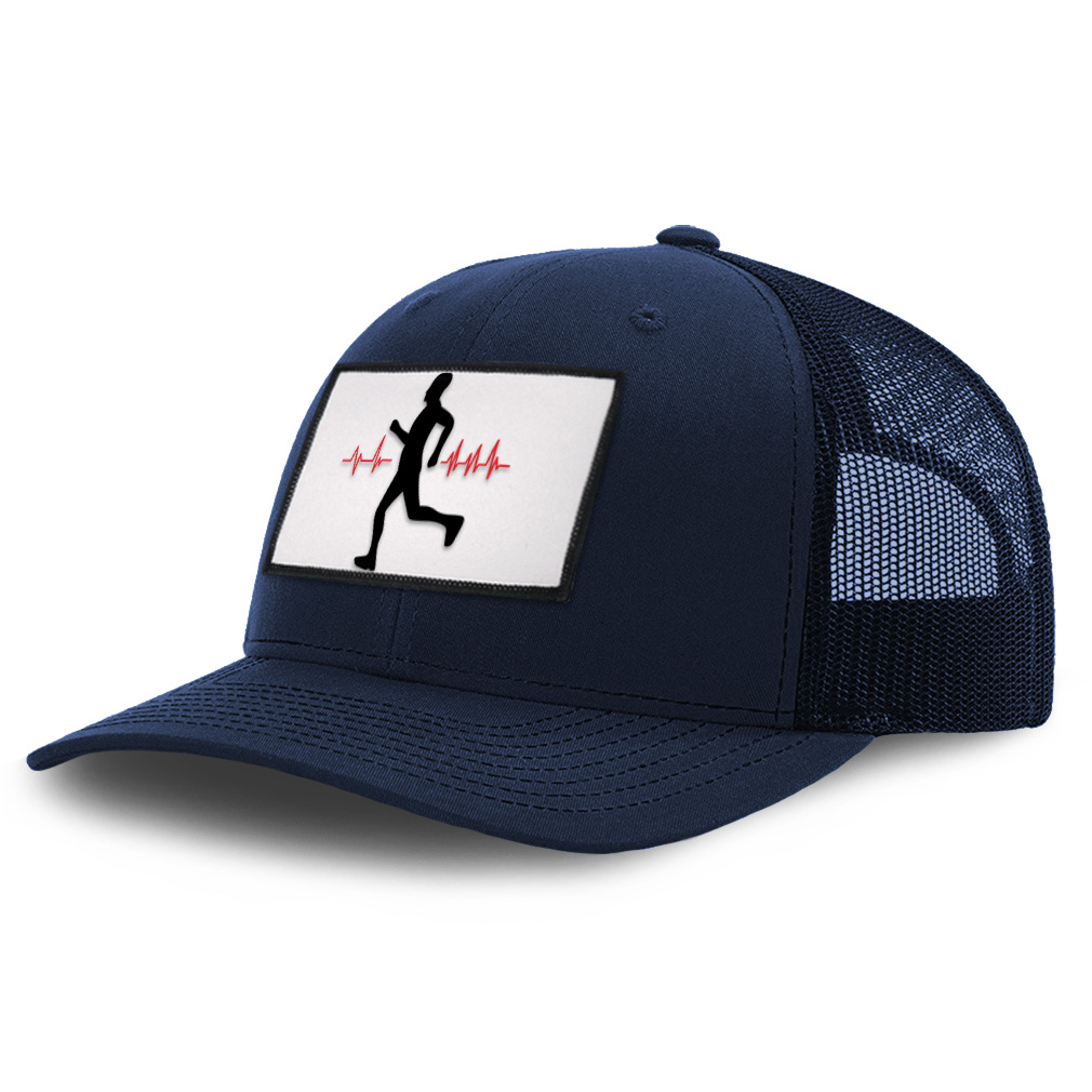 Patch Hat Trucker Baseball Cap My Heart Beats for Running Sport Olympics Cotton - Picture 34 of 37