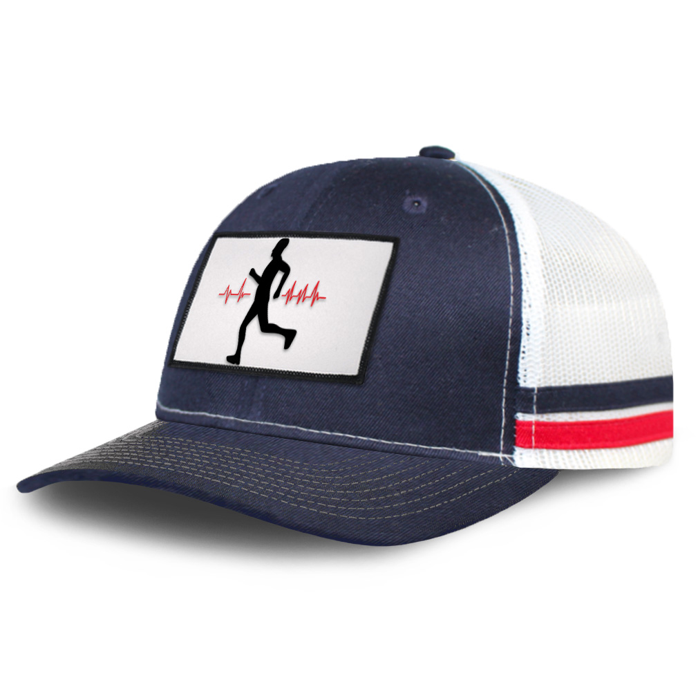 Patch Hat Trucker Baseball Cap My Heart Beats for Running Sport Olympics Cotton - Picture 36 of 37